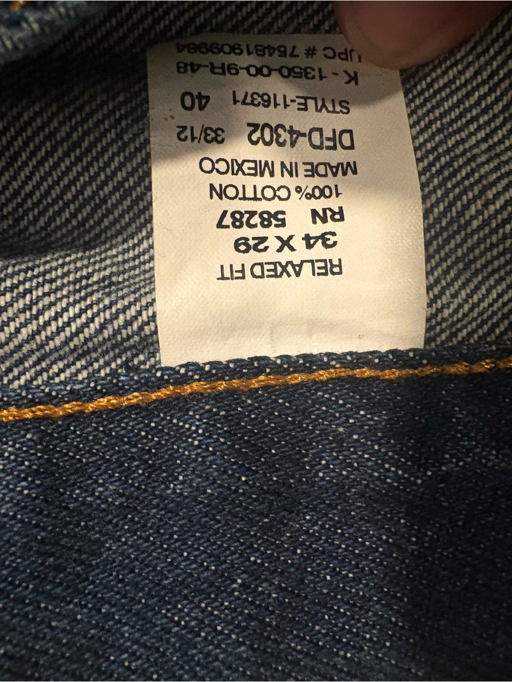 Men's Dark Blue Straight-Leg Jeans - Picture 3 of 5